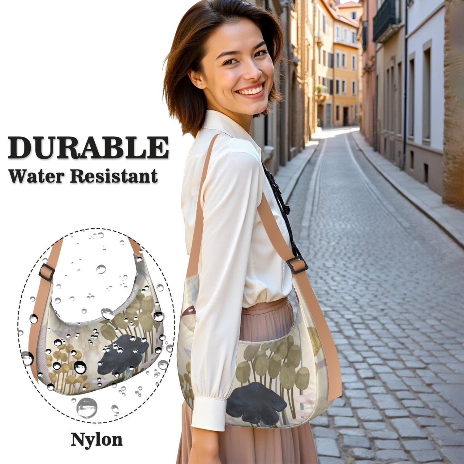 Sling Bag for Women Men Trendy Dumpling Bag for Travel with Adjustable Strap