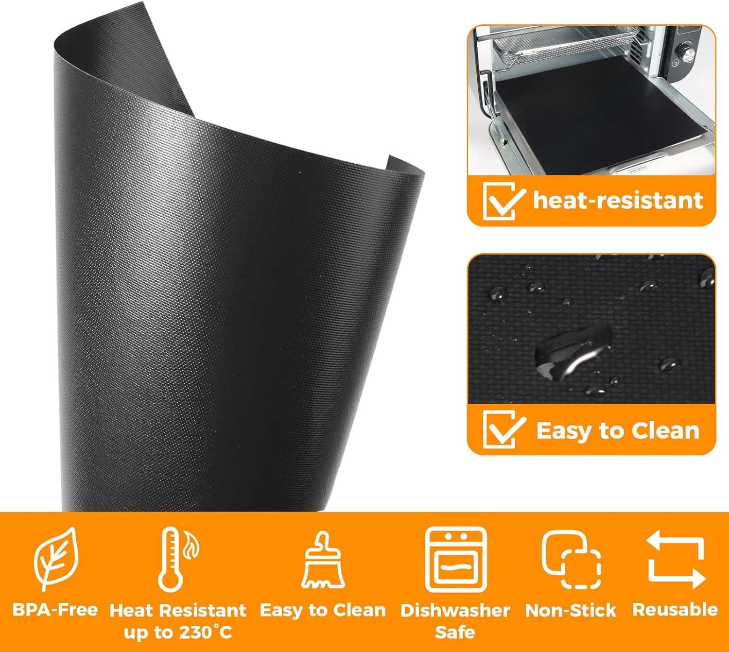 Air Fryer Oven Liners for Ninja DT201 Air Fryer Oven, 100pcs Parchment Paper + 4pcak Non-stick Reusable Liners