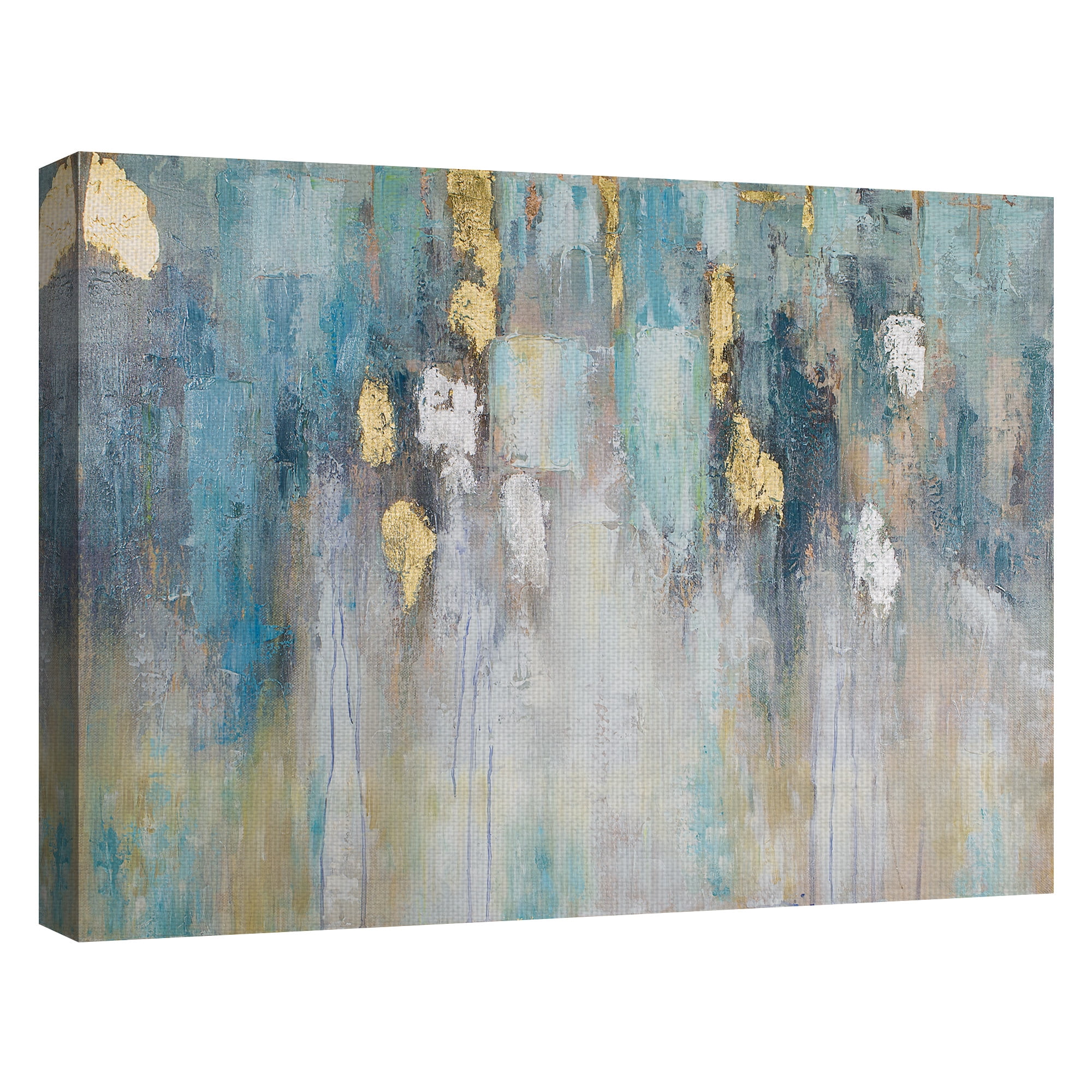 Masterpiece Art Gallery Blue & Gold Rain by Willowbrook Canvas Art Print 30" x 40"