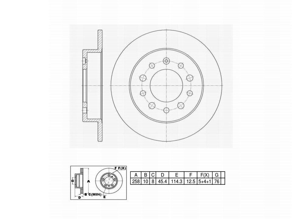 Winstop Brake Rotor, Rear WS238843, Hyundai Tiburon 2008-2003