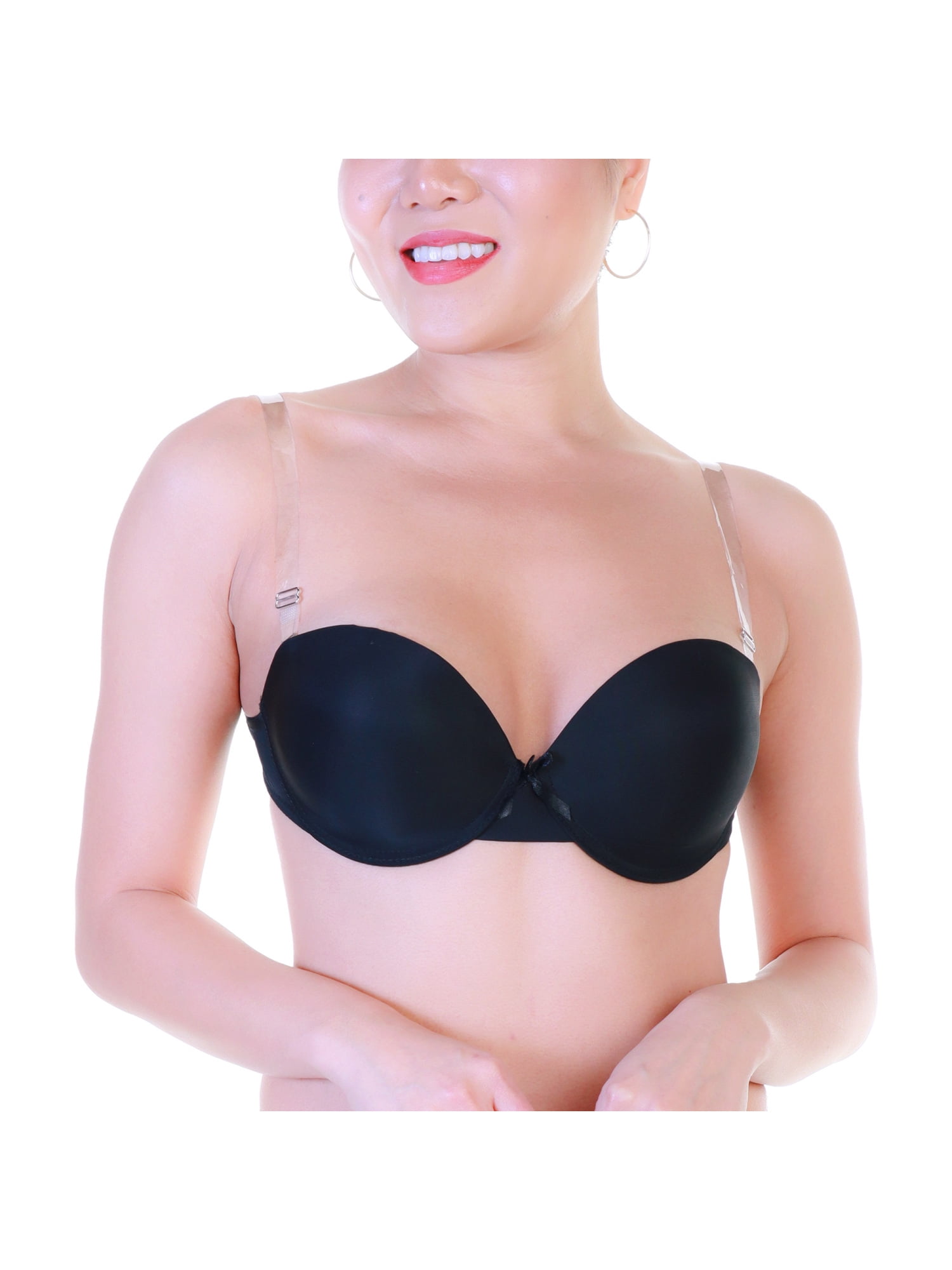 Angelina Wired and Lightly Padded Bras with Clear Convertible Straps (3-Pack)