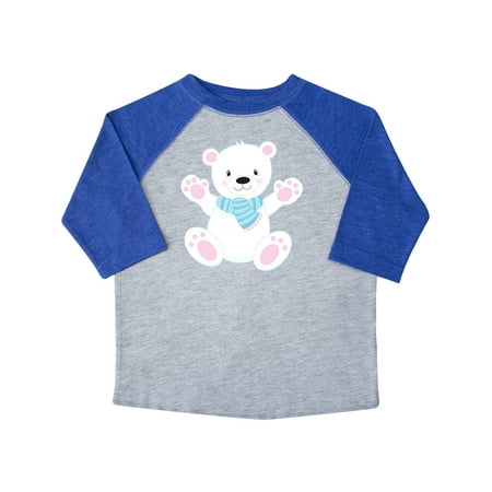 

Inktastic Cute Polar Bear White Bear With Blue Scarf Gift Toddler Boy or Toddler Girl T-Shirt