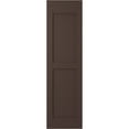 thumbnail image 6 of Ekena Millwork 12"W x 42"H Americraft Two Equal Raised Panel Exterior Real Wood Shutters (Per Pair), Raisin Brown, 6 of 10