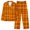 Orange, variant on UAMVSH Womens 2 Piece Outfits Plaid Button Down Shirts and Wide Leg Pants Pajama Set Lapel Long Sleeve Comfy Nightwear
