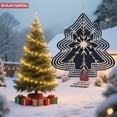 thumbnail image 3 of Stylish Metal Hanging Christmas Tree Wind Spinner - Concentric Circle Design with Radiating Snowflake Pattern for Garden Decor, 3 of 7