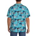 thumbnail image 5 of Vsdgher Party Shark Cute Print Men's Wrinkle Free Untucked Cuban Shirt Business Casual Button Down Shirts Short Sleeve Shirt, 5 of 7