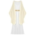 thumbnail image 6 of LiiYii Woman's Greek Athenian Roman Toga Outift Ruffles Cape Maxi Praise Dance Dress Robe Champagne XXL, 6 of 7