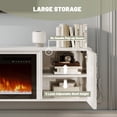 thumbnail image 2 of Boyel Living Floating Fireplace TV Stand, Wall Mounted TV Console w/ 36" Electric Fireplace, Living Room Storage Table, Modern Media Console for TVs Up to 80", White, 2 of 5