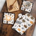 thumbnail image 5 of Fall Pumpkins Stars Pattern Kitchen Oven Mitt and Pot Holder Sets 4 Pcs for Baking, Cooking and Grilling, Heat Resistant Up To 392 °F, 5 of 7
