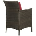 thumbnail image 3 of Modway Conduit 17" Rattan & Aluminum Patio Dining Armchair in Brown & Red, 3 of 3