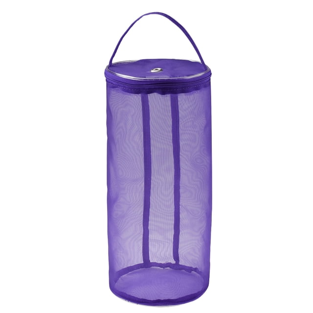 Monstrate Bolsa de almacenamiento de hilo portátil Redonda Malla vacía Bolas de hilo Organizador Cesta Bolsa de asas de hilo de ganchillo - Rosa roja Artesanía Violeta Monstrate HA3059-02B