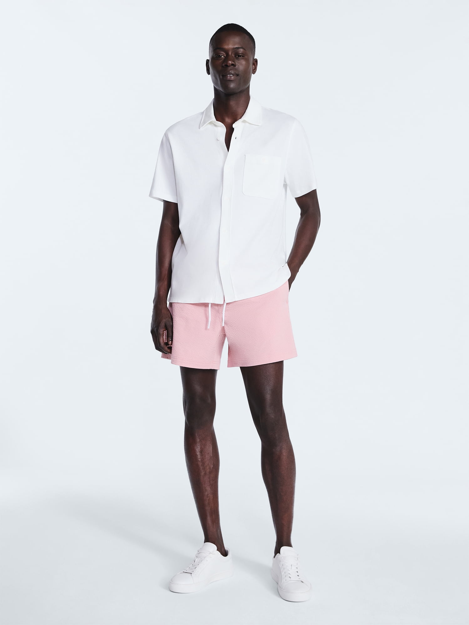 Free Assembly Men's Swim Stretch Seersucker Board Shorts, 5" Inseam, Sizes S-3XL
