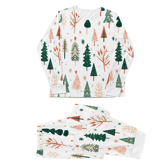 Christmas Pajamas Cozy Christmas Family Sleepwear Top Bottom Christmas Pajamas Set with Christmas Print Mom