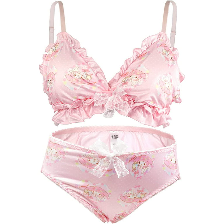 Japanese Strawberry Lace And Underwire Gather Bra Set