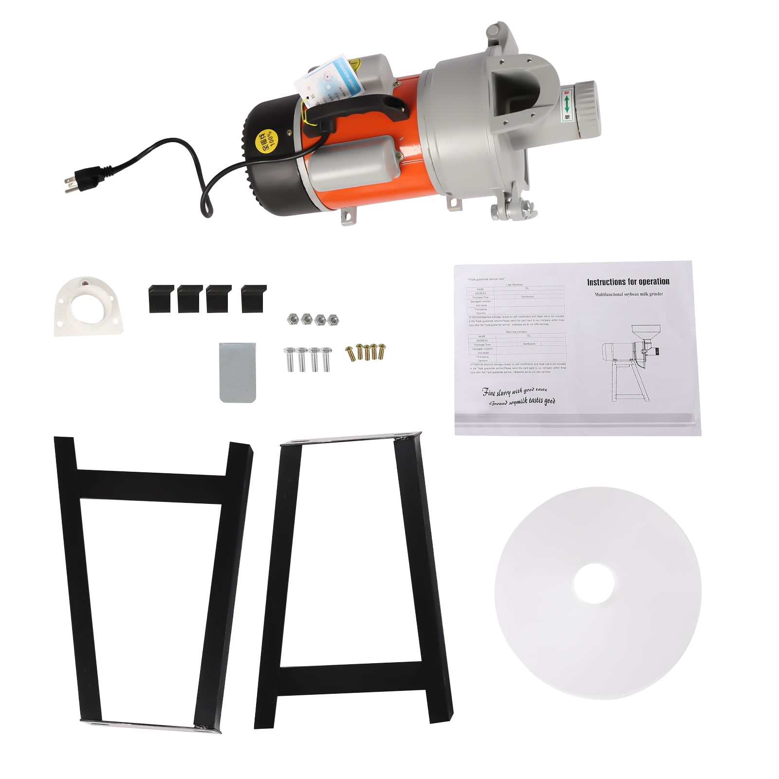 Electric Mill Grinder Rice Corn 2.2KW DIY Bean Wheat Feed/Flour Wet Cereal 110v