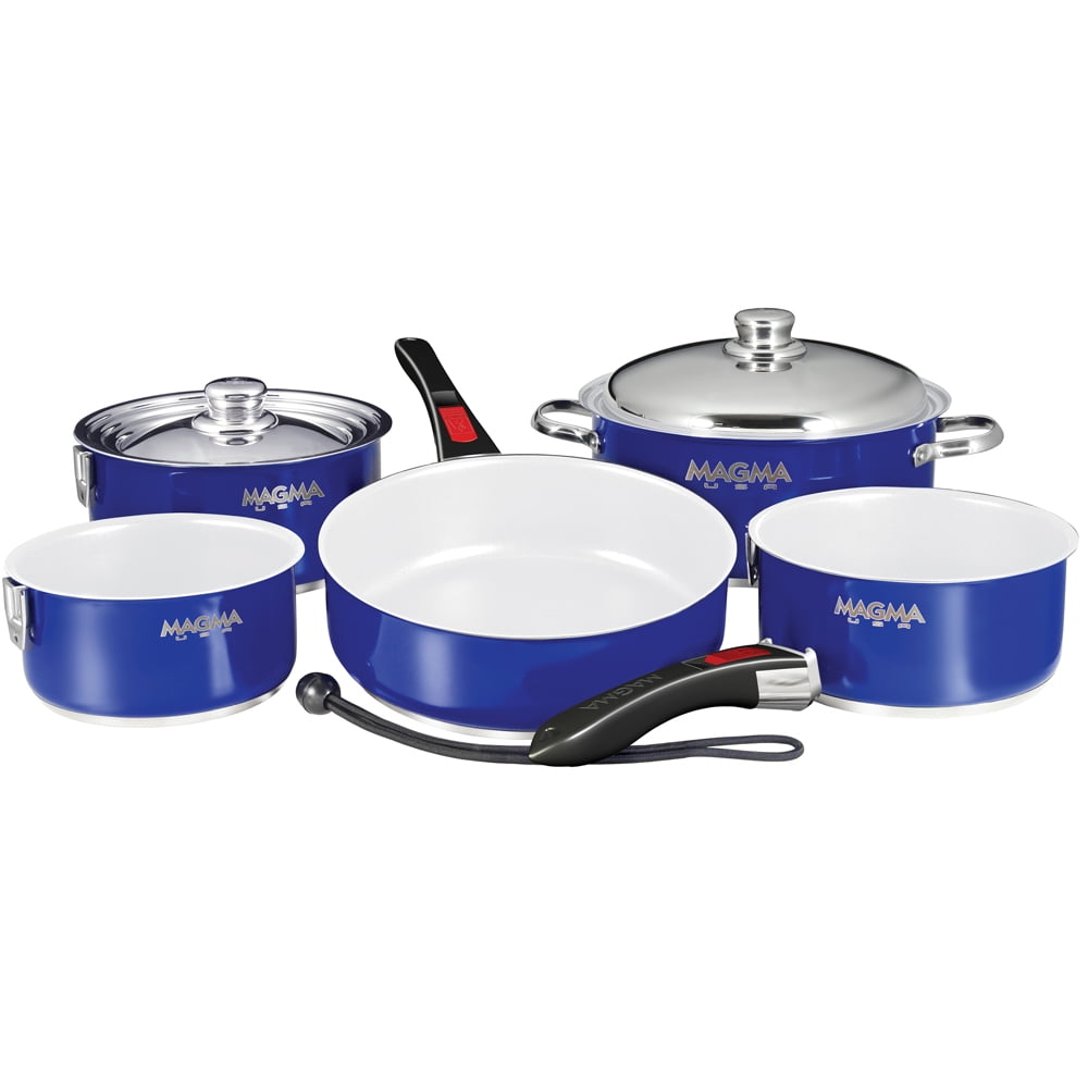 MAGMA COOKWARE NESTABLE 10 PC COBALT SS W CERAMIC NON STICK Walmart