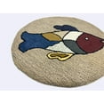 thumbnail image 4 of 3'x3' Hand-Tufted Round Wool Area Rug, Multicolor Fish Pattern, Modern Carpet for Living Room, Bedroom, or Office, 4 of 7