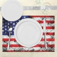 thumbnail image 3 of Ambesonne USA Place Mats Set of 4, Fourth of July Day National, Standard Size, Navy Blue White and Red, 3 of 6