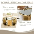 thumbnail image 6 of FaFaSoGoodFa Curved Glass and Stainless Steel Coffee Table, Art Deco Style, Black, 6 of 7