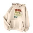thumbnail image 2 of Sorry Can't Horses Bye Hoodies for Women Long Sleeve Horse Lover Hooded Sweatshirt with Pockets Pullover Tops, 2 of 4