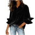 thumbnail image 2 of Blczomt Black Womens Spring Blouses Casual Cute Blouses Summer Dressy T Shirts for Women,M, 2 of 6