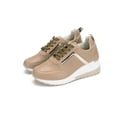 thumbnail image 3 of Audeban Womens Non Slip Lace Up Athletic Shoe Sports Breathable Walking Shoes Lady Travel Comfortable Platform Trainers Wedge Sneakers Khaki 9, 3 of 10