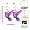 thumbnail image 3 of YYKihy Acrylic Bird Earrings For Women Novelty Colorful Elegant Long Parrot Hummingbird Dangle Drop Animal Earrings Jewelry, 3 of 3