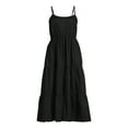 thumbnail image 5 of Time and Tru Women's Sleeveless Tiered Dress with Spaghetti Straps, Sizes XS-XXXL, 5 of 5
