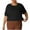 Black, variant on ShiShine Women's Open Back Workout Tops Oversized Athletic Shirts Plus Size Casual Crop Running Tee Yoga Tops