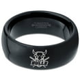thumbnail image 2 of Tungsten Bulls Band Ring 8mm Men Women Comfort Fit Black Dome Polished, 2 of 4