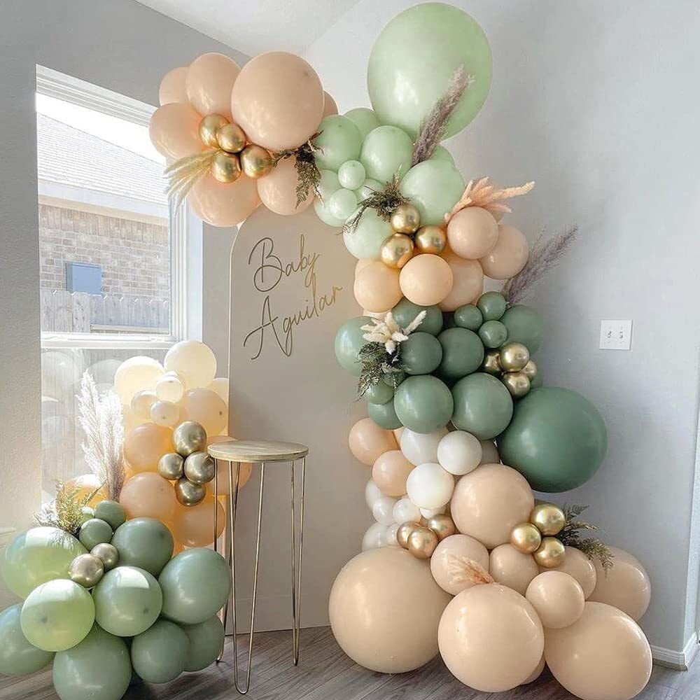 Green Gold Balloon Garland Kit, Sage Green Balloon Arch, Green Gold ...