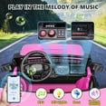 thumbnail image 5 of Funcid 24V 9AH Ride on Toys 2 Seater Ride on Cars with Remote Control, 4WD Powered Ride on Electric Truck Car for Kids w/ Bluetooth, MP3, LED Lights, 3-Point Seat Belts, Spring Suspension, Pink, 5 of 10