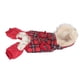 thumbnail image 2 of Abrigo de invierno para perros, ropa gruesa de poliéster y forro polar acolchado a cuadros para mascotas, ropa cálida con capucha para perros pequeños, 2 of 8