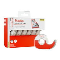 Staples Double-Sided Tape with Dispenser 1/2" x 13.8 yds. 6/Pack (ST62849)