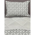 thumbnail image 3 of Abstract Comforter & Sham Bedding Set, Repeating Circles Retro Style Composition of Geometrical Rhombus Like Motifs, 3 pcs Duvet Set Microfiber Filling Quilt, 5 Sizes, Ivory Dimgray, by Ambesonne, 3 of 4