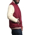 thumbnail image 4 of G-Style USA Men's Letterman Baseball Varsity Jacket VJ100A - BURGUNDY/KHAKI - 3X-Large, 4 of 6