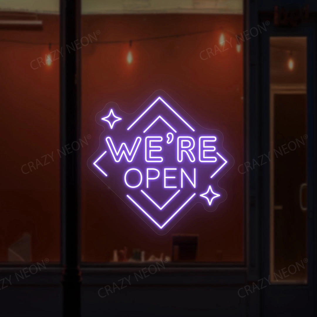 We Are Open Square Sign (Yellow, 36"(W)x36"(H))