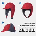 thumbnail image 4 of Trapper Hat, Winter Hat with Ear Flaps, Water Repellent, Reflective Baseball Cap, 4 of 5