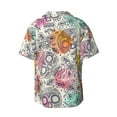 thumbnail image 2 of Disketp Men's Hawaiian Skull and Flowers Print Shirts Button Down Holiday Beach Shirts-Large, 2 of 7