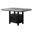 thumbnail image 4 of Faux White Marble Counter Height Dining Set with Wood Storage and Gray Chairs, 4 of 6