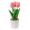 thumbnail image 1 of EchoBliss Flores Artificiales Tulipán En Maceta Plantas Falsas Árbol En Maceta Hogar Boda Fiesta Decoración, 1 of 11
