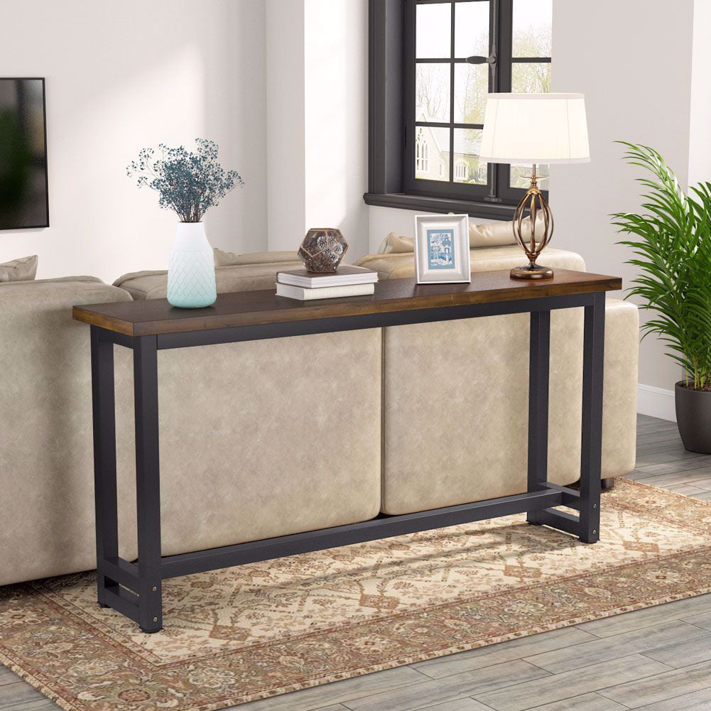 Dark Brown Hallway Console Table Furniture Decor Home Living Room Entryway 