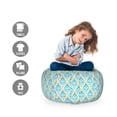 thumbnail image 2 of Yellow and Blue Storage Toy Bag Chair, Diamond Shaped Triangle Geometric Fractal Mosaic Traditional Motif, Stuffed Animal Organizer Washable Bag, Small Size, Aqua Teal Marigold, by Ambesonne, 2 of 3