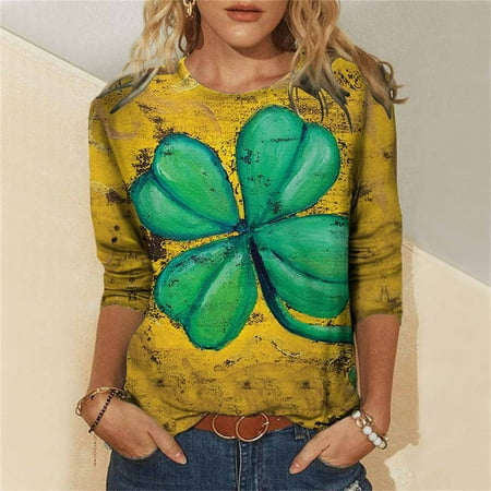 

Dasayo St Patricks Day Scrub Tops for Women Teacher Tshits Womens St. Patrick s Day Shirts and Blouses Women s Summer T Shirt Round Neck Flowers Printed Loose Tops Girl Short Sleeve Tees