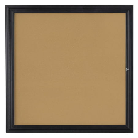 Hinged Door Bulletin Board (Wall Mounted Enclosed Bulletin Board with Locking Hinged Door, 36