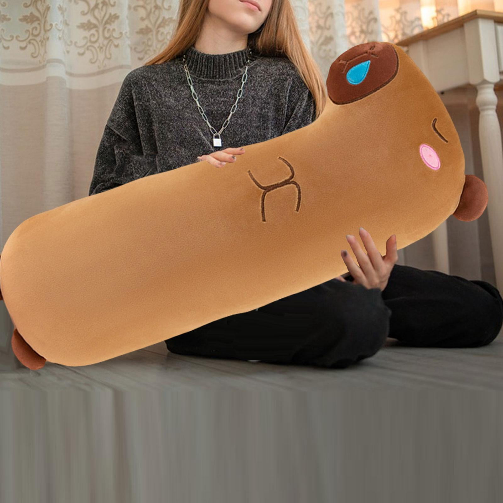 Tongina Capybara Animal Long Washable Removable Toy Sleep Pillow for Bedroom Home Office Decor blue