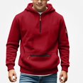 thumbnail image 3 of Piuwrlz Boys Hood Sweatshirts Pullover with Pockets Zipper Warm Casual Hoodies Red Size 11 Years, 3 of 8