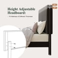 thumbnail image 5 of Amolife Queen Size Upholstered Platform Bed Frame with Adjustable Velvet Headboard, Black, 5 of 10