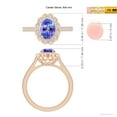 thumbnail image 5 of ANGARA Natural 1.25 ct Tanzanite & Diamond Scalloped Halo Ring in 14K Rose Gold for Women (Size-8x6mm) | December Birthstone, Anniversary, Jewelry Gift for Women | Natural Tanzanite Ring, 5 of 9