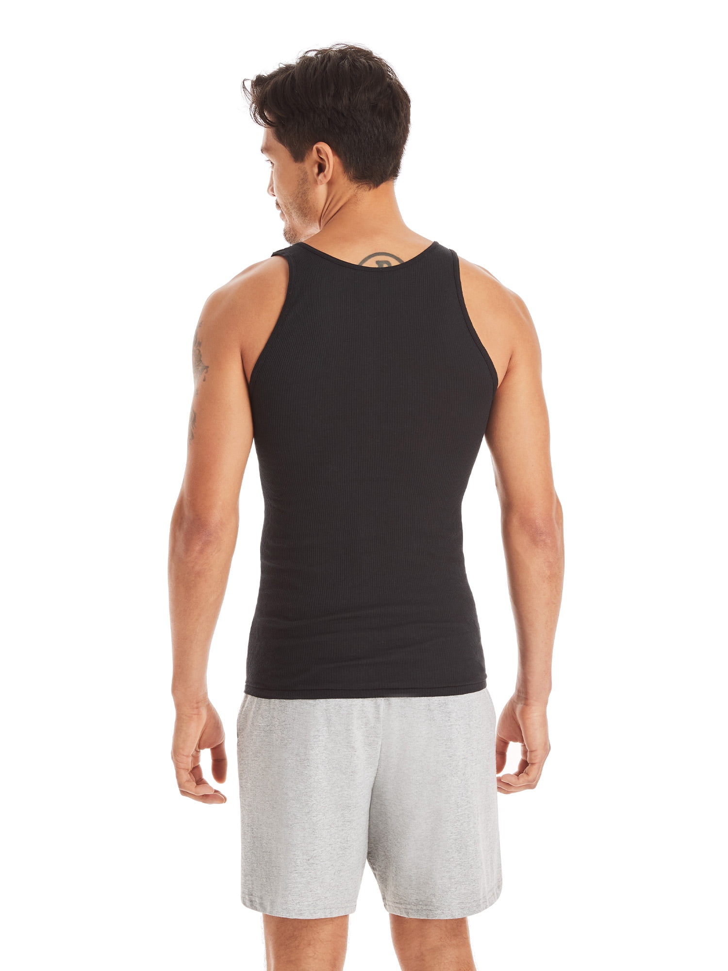 Hanes Ultimate Men's Dyed Tank Grey, Black/Gray, Small at  Men's  Clothing store